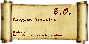 Bergman Oszvalda névjegykártya